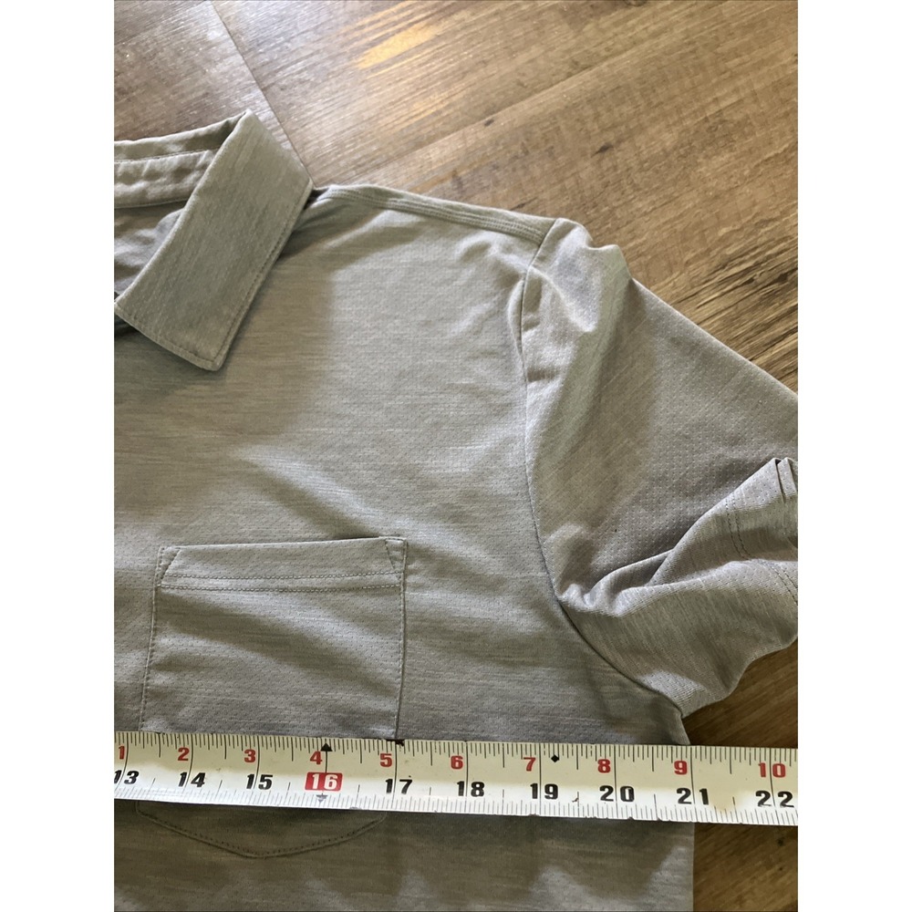 Vuori Zephyr Polo Shirt Stretch Performance Medium Mens Grey Golf Pocket - Picture 5 of 9